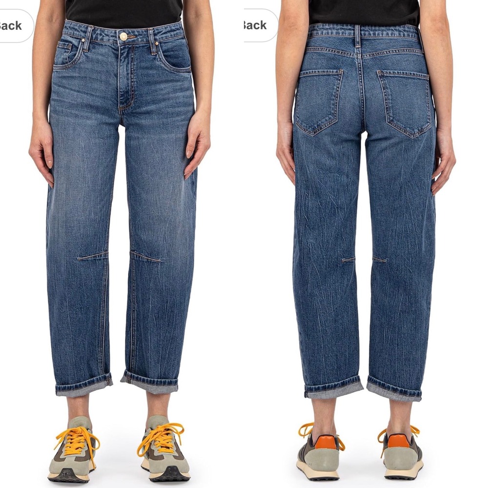 KUT From the Kloth Ashley Slouchy Barrel Jean 8 Boyfriend High Waist Medium Wash